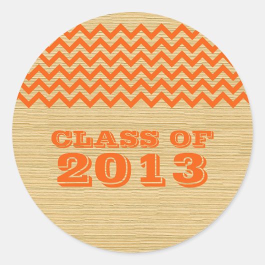 Stickers Orange Rustic Chevron Graduation (Devant)