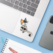 Stickers Ordinateur portable Calico Cat (Ordinateur portable avec iPhone)
