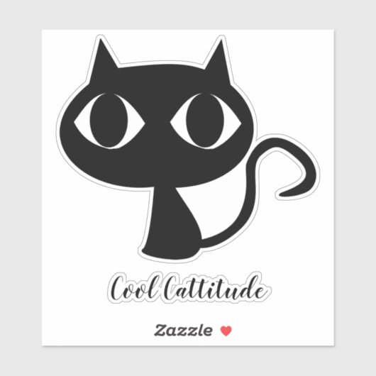 Stickers Ordinateur portable en chats noirs simple (Feuille)