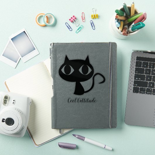 Stickers Ordinateur portable en chats noirs simple (Couverture iPad)