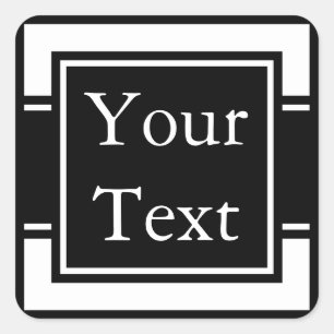 Stickers ou Étiquettes noirs et blancs avec texte