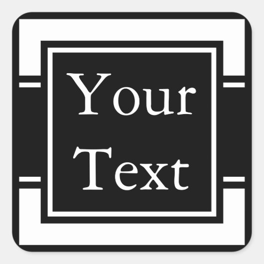 Stickers ou Étiquettes noirs et blancs avec texte  (Devant)