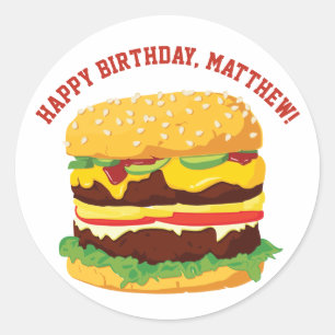 Stickers ou sceaux Cheeseburger à message personna
