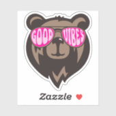 Stickers Ours amusants Good Vibes (Feuille)