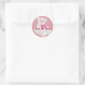 Stickers Ours en Teddy blanc et rose (Sac)
