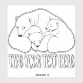 Stickers Ours Polaire Draps Cube Ours Personnalisé (Feuille)