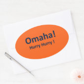 Stickers Oval OMAHA pour les fans de DENVER BRONCO (Enveloppe)