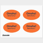 Stickers Oval OMAHA pour les fans de DENVER BRONCO (Feuille)