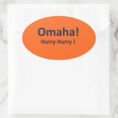 Stickers Oval OMAHA pour les fans de DENVER BRONCO (Sac)