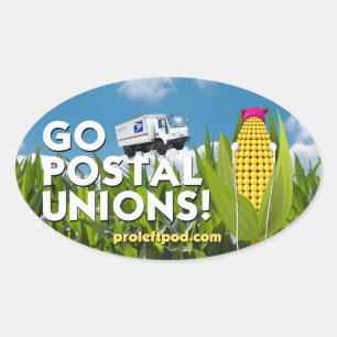 Stickers Ovale (4/pg) - Go Postal Unions!