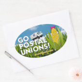 Stickers Ovale (4/pg) - Go Postal Unions! (Enveloppe)
