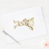 Stickers ovale Chat dansant (Enveloppe)