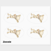 Stickers ovale Chat dansant (Feuille)