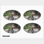 Stickers ovale chic bonsoir (Feuille)