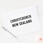 stickers ovale Christchurch Nouvelle-Zélande (Enveloppe)