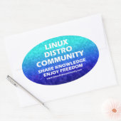 Stickers ovale de la communauté Linux Distro (Enveloppe)