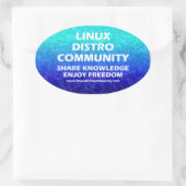 Stickers ovale de la communauté Linux Distro (Sac)