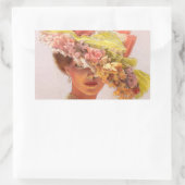 Stickers Ovale de la Dame Victorienne Casquette Fl (Sac)