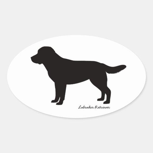 Stickers ovale du Labrador Retriever (Devant)