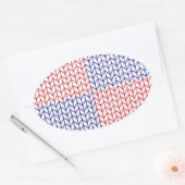 Stickers ovale KNIT AMÉRICAIN (Enveloppe)