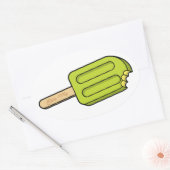 Stickers ovale Lime Popsicle Bite Me (Enveloppe)