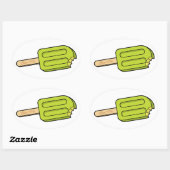 Stickers ovale Lime Popsicle Bite Me (Feuille)