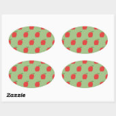 Stickers ovale Pommes (Sage Green & Red) (Feuille)