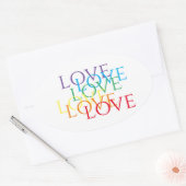 Stickers Ovale RAINBOVE LOVE (Enveloppe)