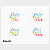 Stickers Ovale RAINBOVE LOVE (Feuille)