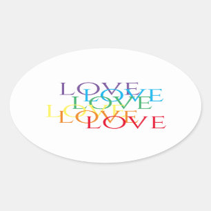 Stickers Ovale RAINBOVE LOVE