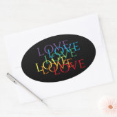 Stickers ovale RAINBOW LOVE II (Enveloppe)