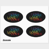 Stickers ovale RAINBOW LOVE II (Feuille)