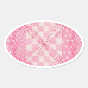 Stickers ovale ROSE COEUR QUILT