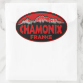 stickers ovale rouge de Chamonix France (Sac)