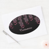 Stickers Ovale Scrolling Vine Hearts (Enveloppe)