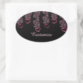 Stickers Ovale Scrolling Vine Hearts (Sac)