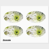 stickers ovales Chrysanthemum blanc (Feuille)