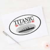 Stickers ovales du navire fantôme Titanic (bordure (Enveloppe)