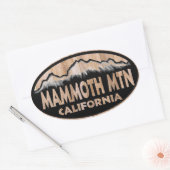 stickers ovales en bois de Mammoth Mountain Califo (Enveloppe)