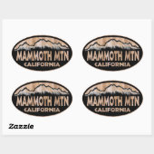 stickers ovales en bois de Mammoth Mountain Califo (Feuille)