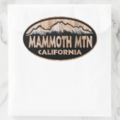 stickers ovales en bois de Mammoth Mountain Califo (Sac)