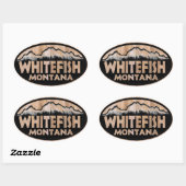 stickers ovales en bois du Montana (Feuille)