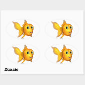 Stickers ovales Goldie Fish (Feuille)
