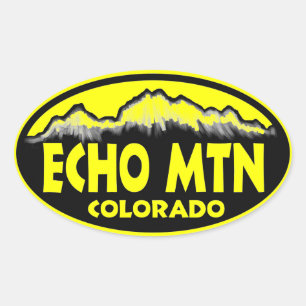 stickers ovales jaunes Echo Mountain Colorado