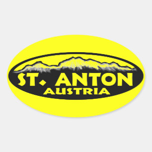 stickers ovales jaunes St. Anton Autriche