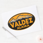 stickers ovales orange Valdez Alaska (Enveloppe)