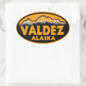 stickers ovales orange Valdez Alaska (Sac)