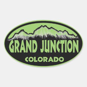 stickers ovales verts de Grand Junction Colorado