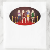 Stickers Ovaux de la mode pour filles sur tapis ro (Sac)