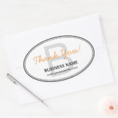 Stickers Ovaux de Merci d'affaires Monogramme ordi (Enveloppe)